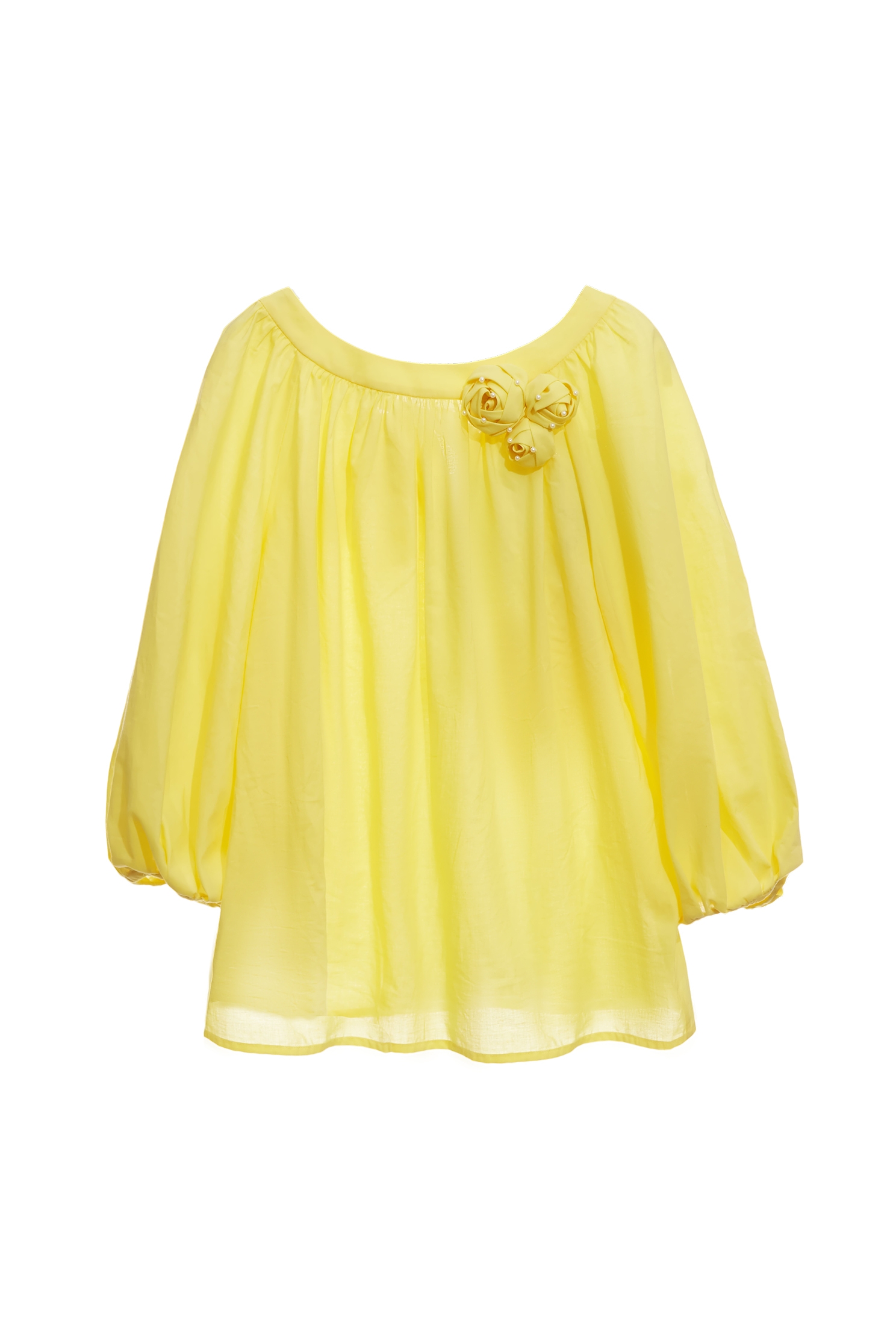 金菊黃鑲手工花上衣金菊黃鑲手工花上衣,上衣,春夏穿搭,珍珠,約會特輯,花花世界