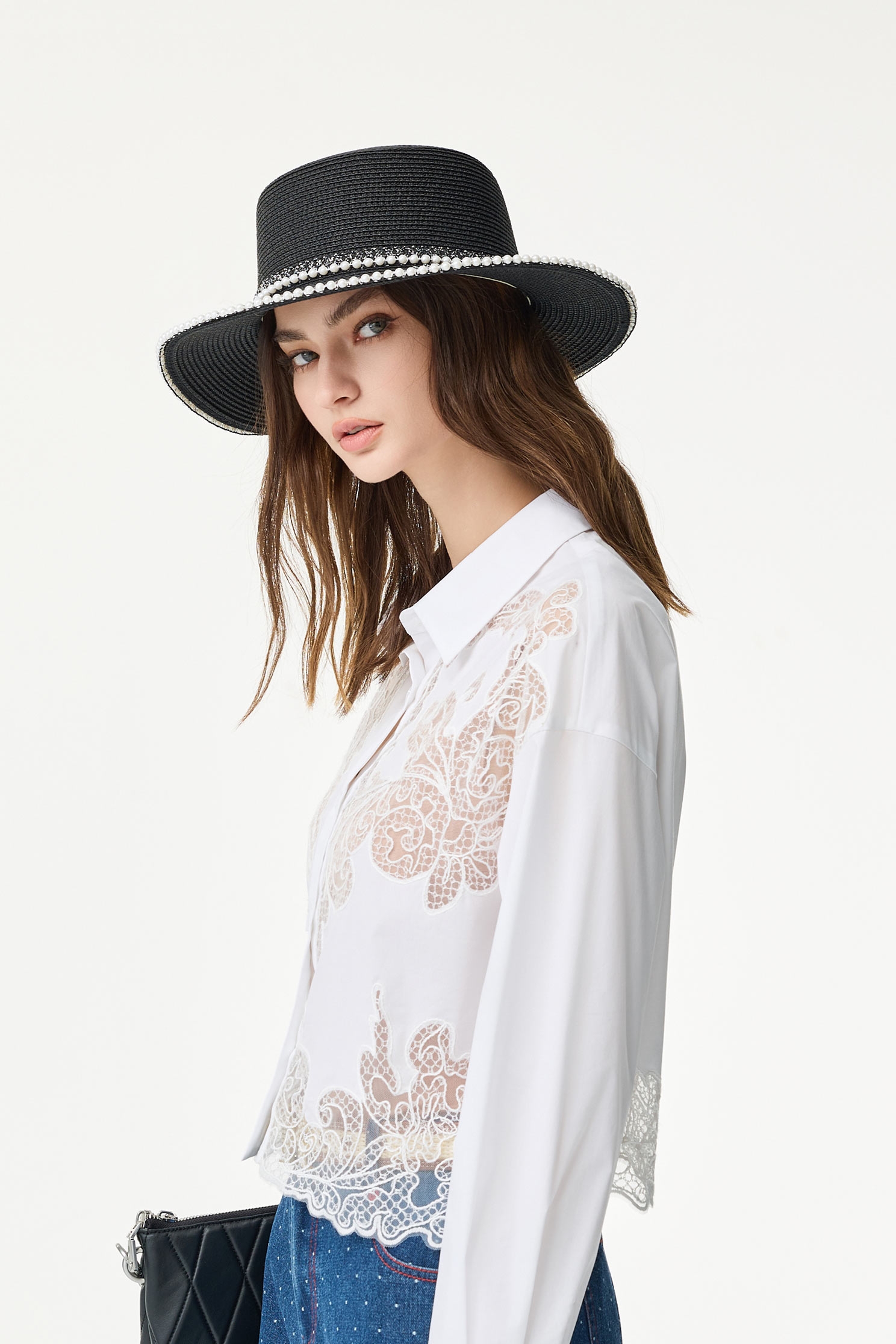 經典珍珠編織帽經典珍珠編織帽,春夏穿搭,珍珠