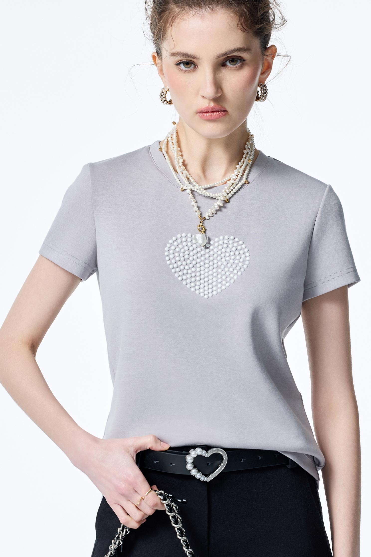 真皮都會風心型腰帶真皮都會風心型腰帶,春夏穿搭,珍珠,皮帶,皮革