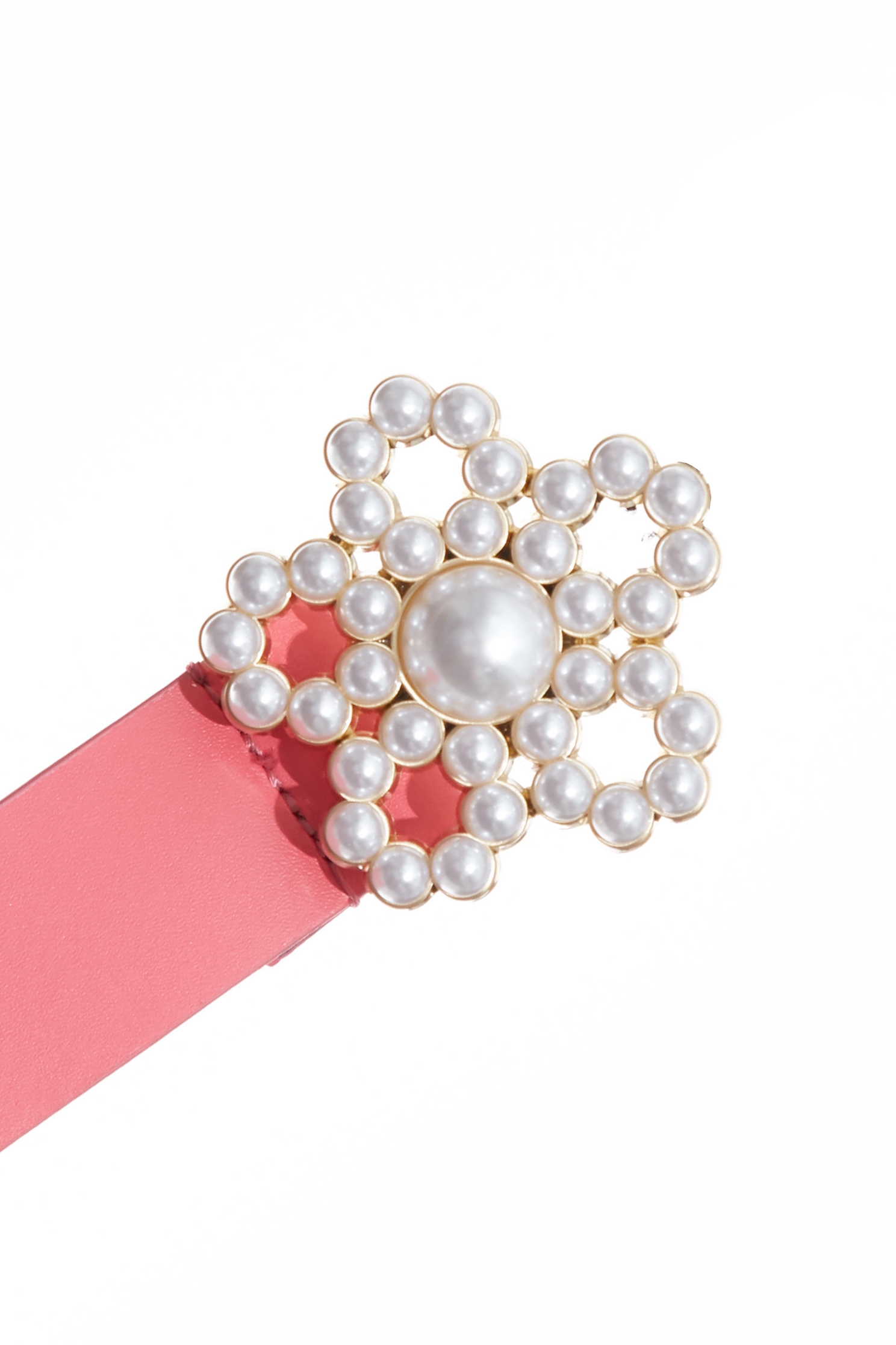 牛皮珍珠花型腰帶牛皮珍珠花型腰帶,春夏穿搭,珍珠,皮帶,皮革