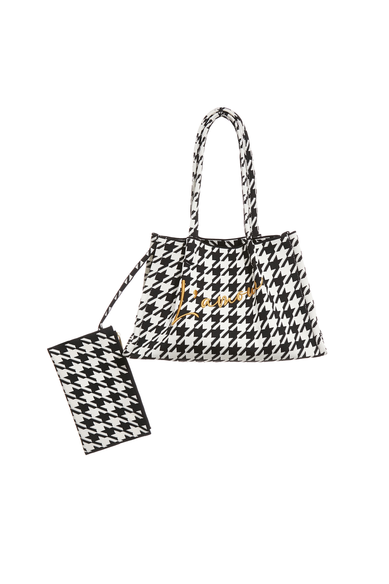 奢金千鳥小提包奢金千鳥小提包,側背包,春夏穿搭,針織