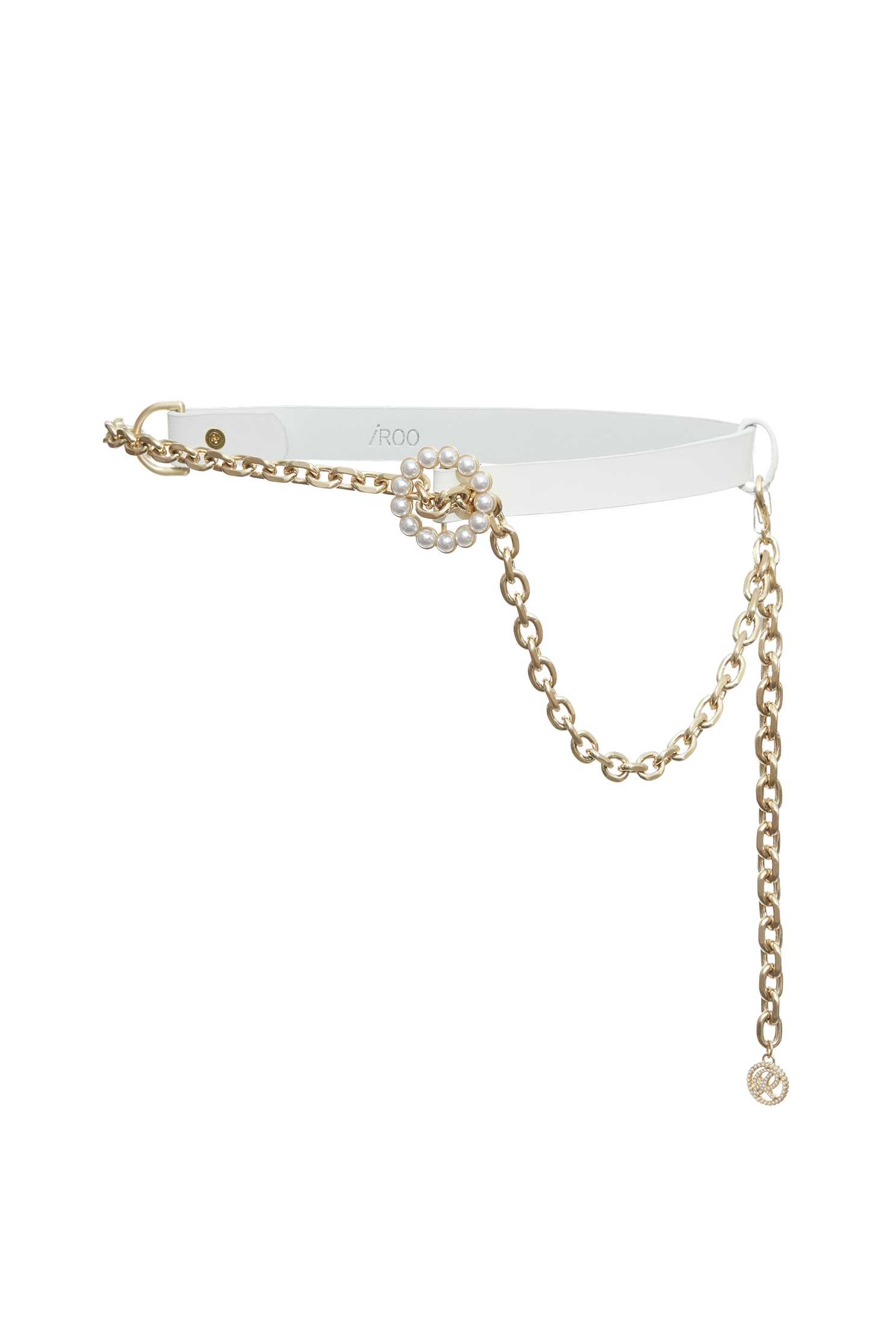 個性珍珠鍊條複合腰帶個性珍珠鍊條複合腰帶,珍珠,皮帶,皮革,秋冬穿搭