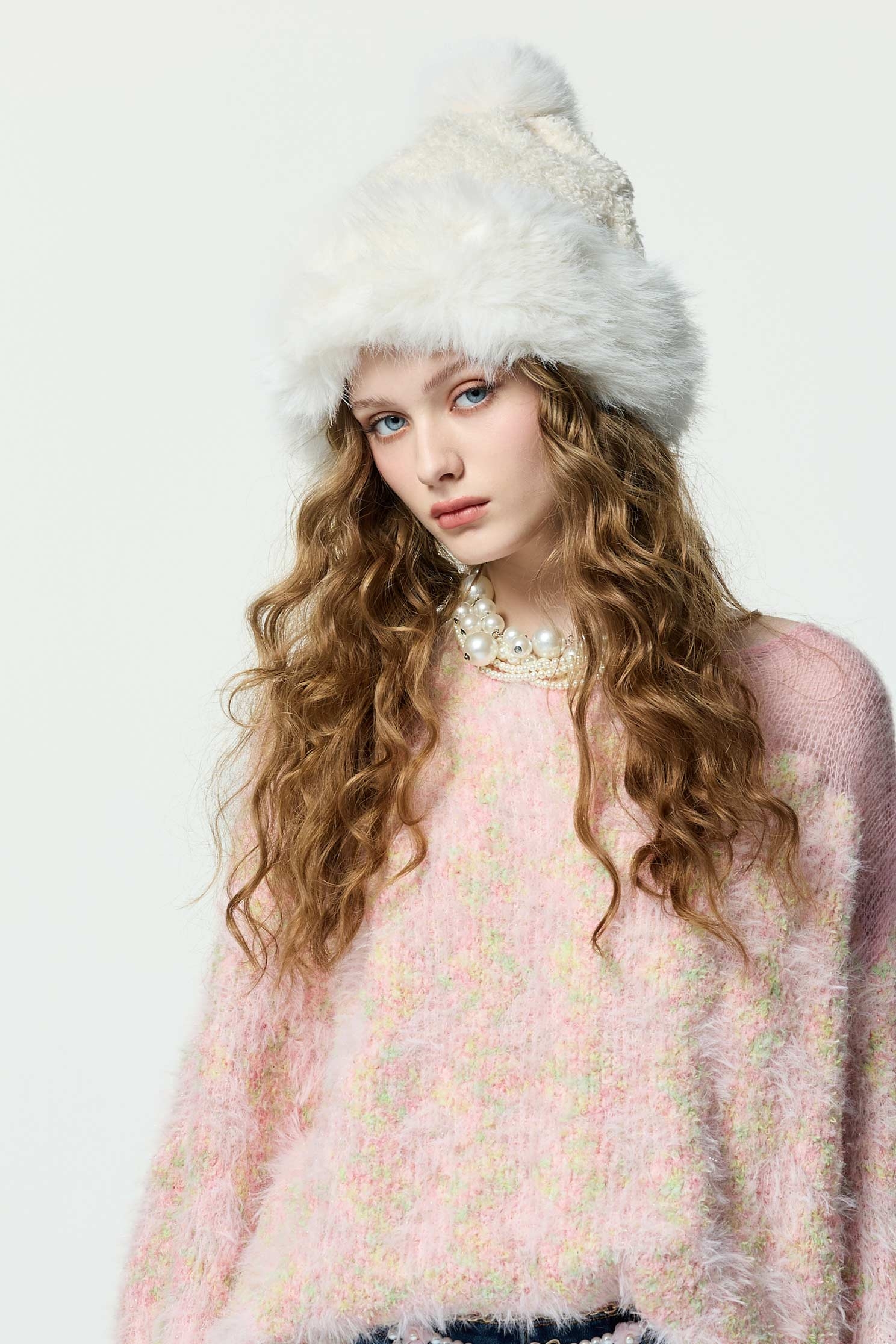 毛茸茸針織毛帽毛茸茸針織毛帽,秋冬穿搭,針織