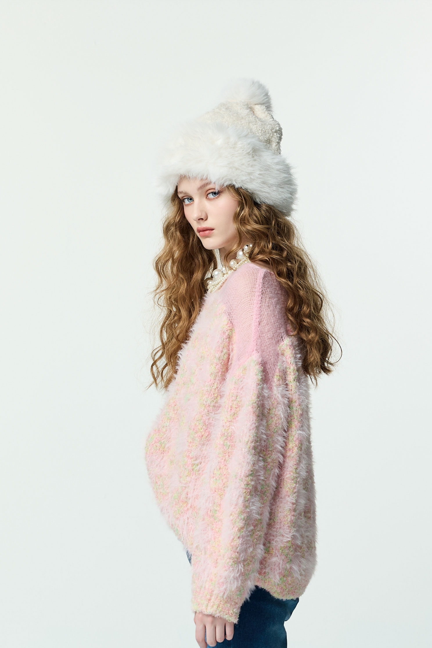 毛茸茸針織毛帽毛茸茸針織毛帽,秋冬穿搭,針織