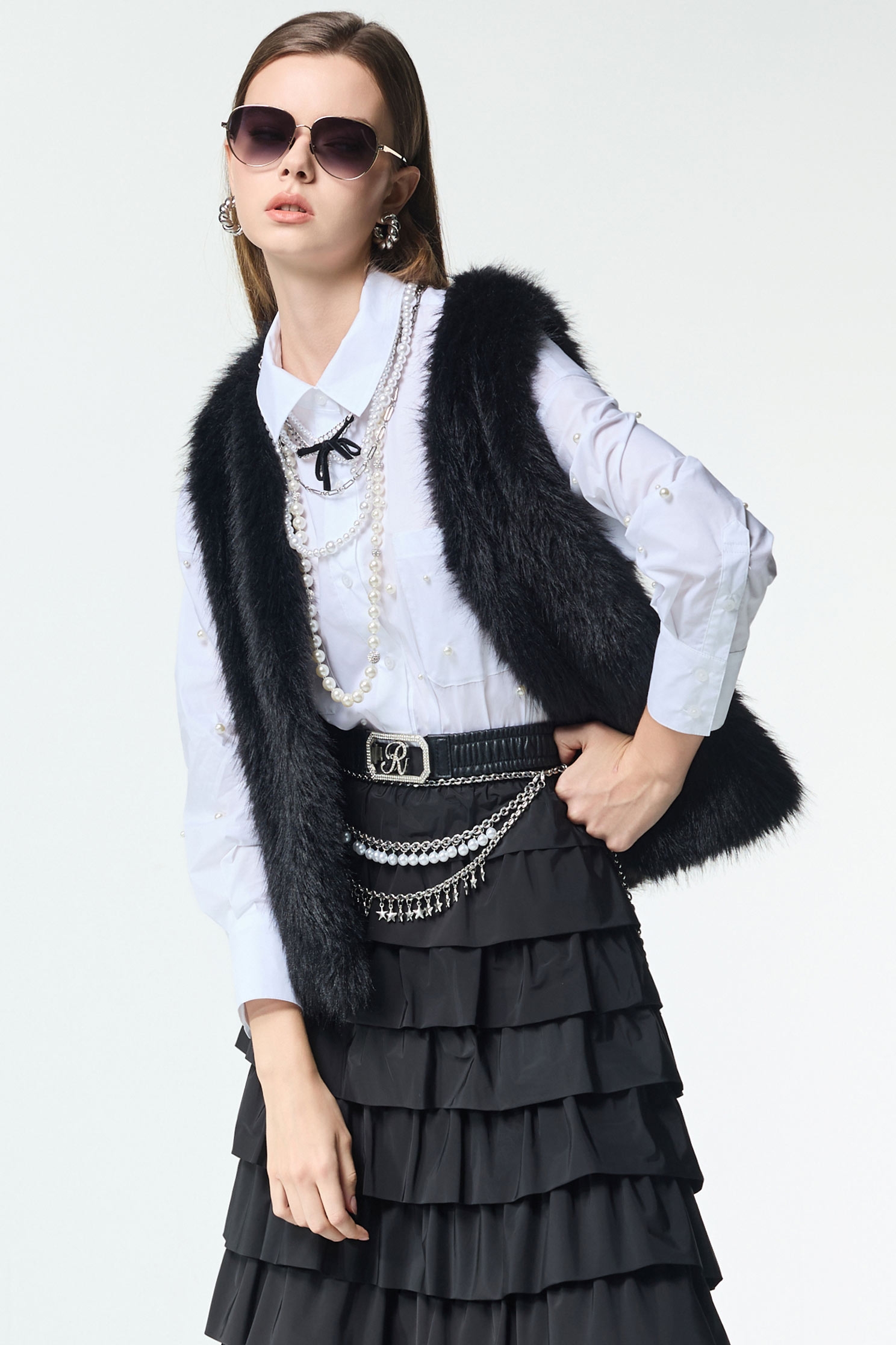 優雅星空珍珠腰鍊優雅星空珍珠腰鍊,珍珠,秋冬穿搭