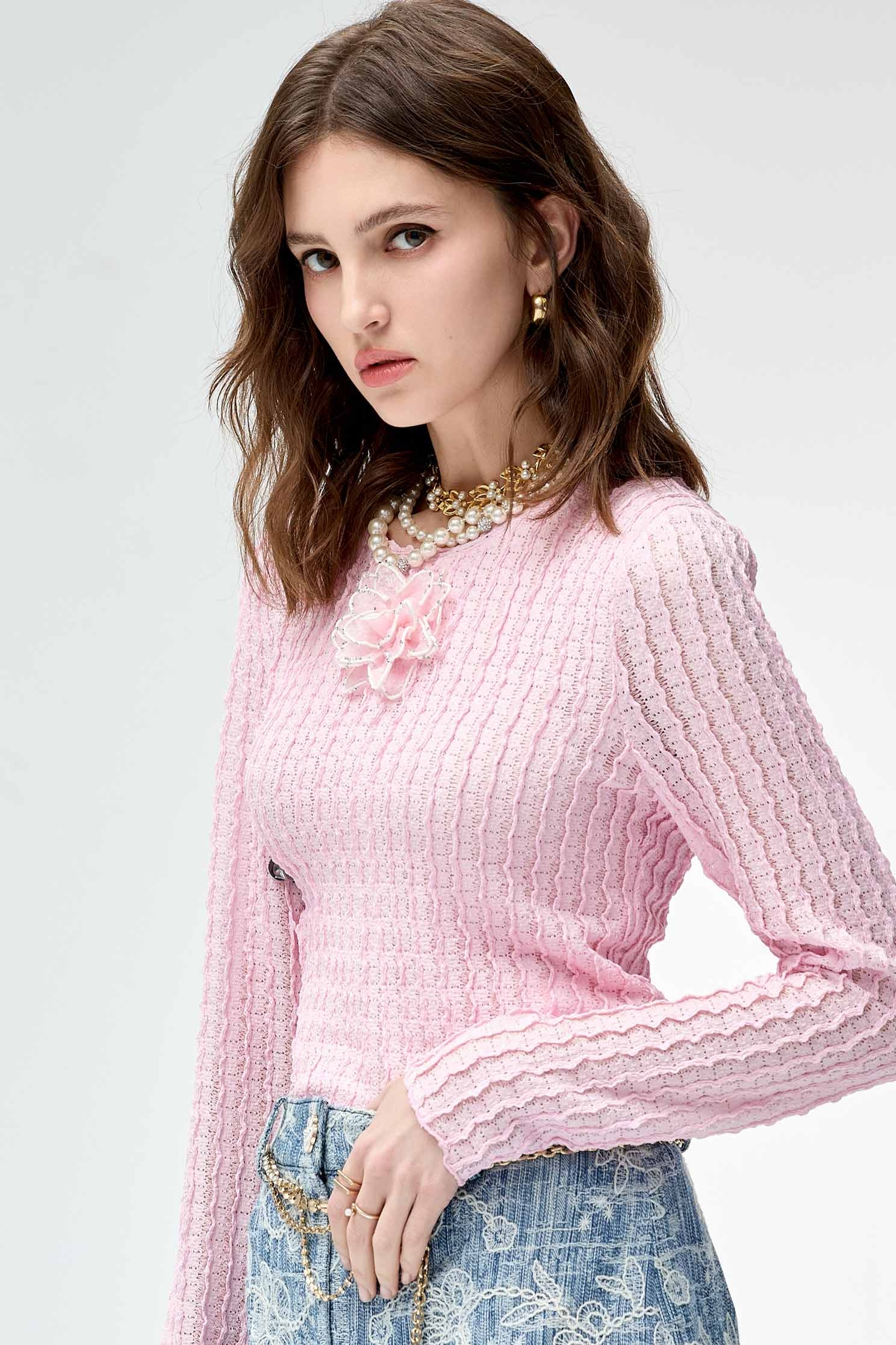 典雅珍珠花朵項鍊典雅珍珠花朵項鍊,春夏穿搭,珍珠,項鍊