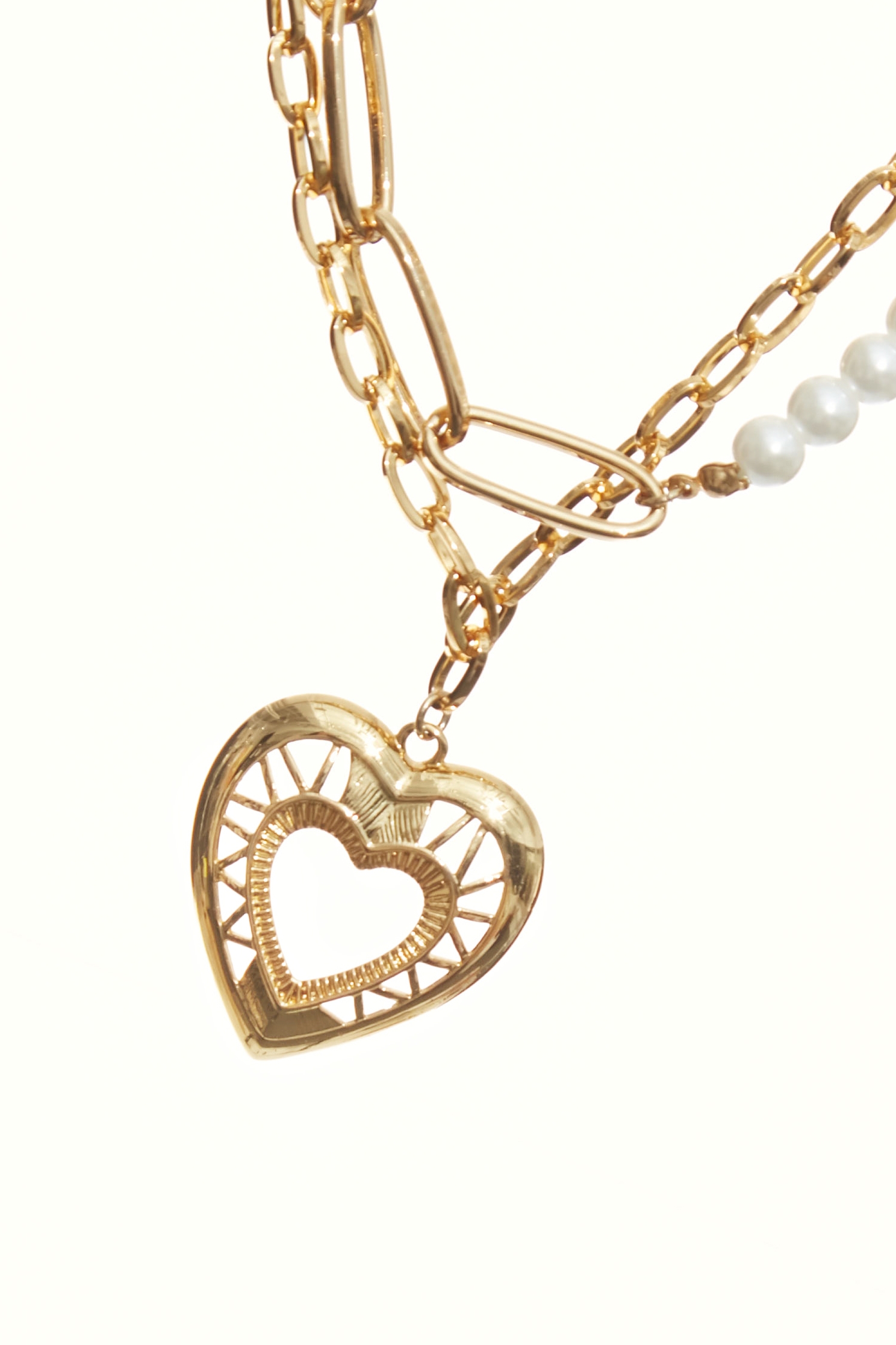 珍珠鍊條愛心項鍊珍珠鍊條愛心項鍊,春夏穿搭,珍珠,項鍊