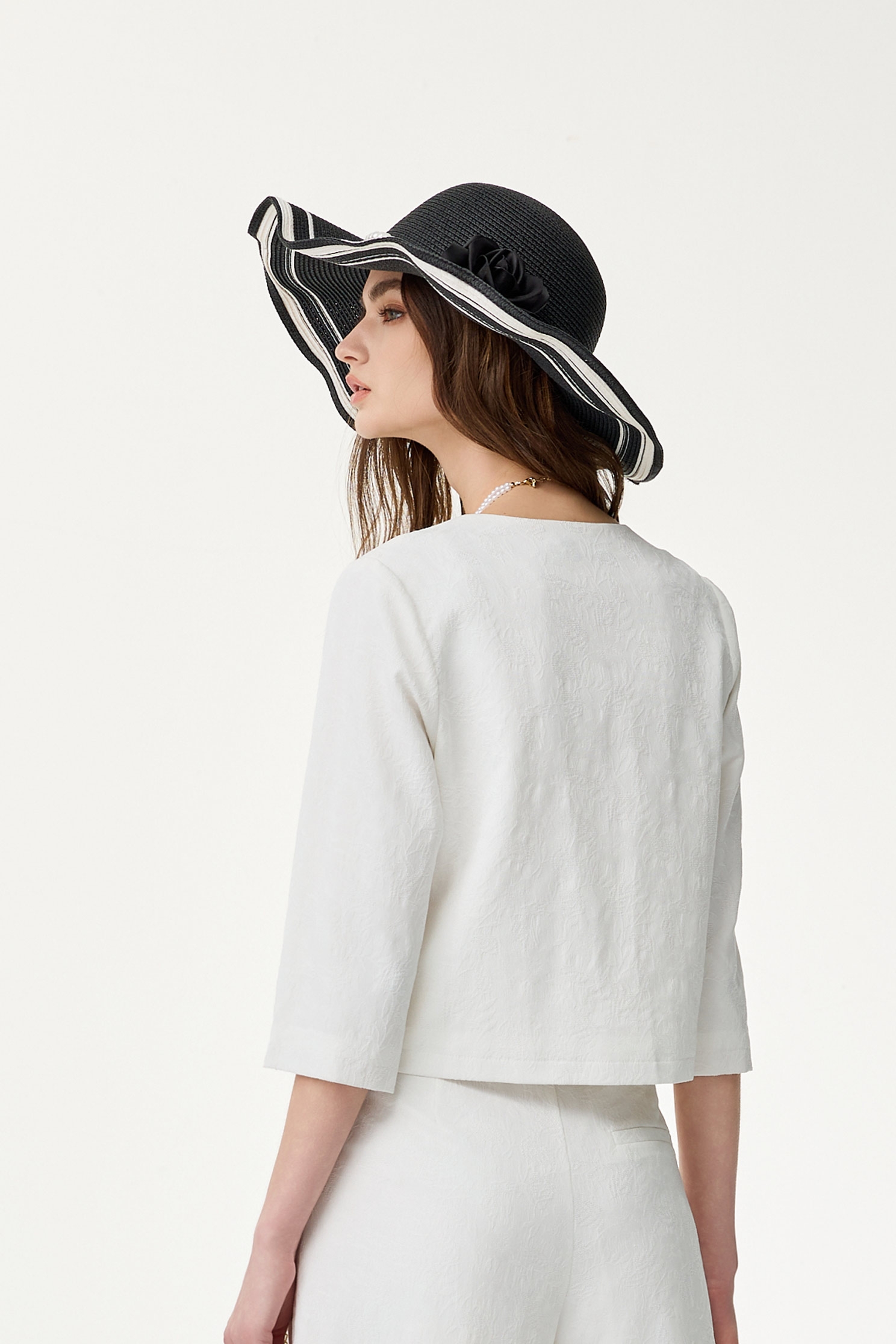 優雅玫瑰珍珠草帽優雅玫瑰珍珠草帽,春夏穿搭,珍珠