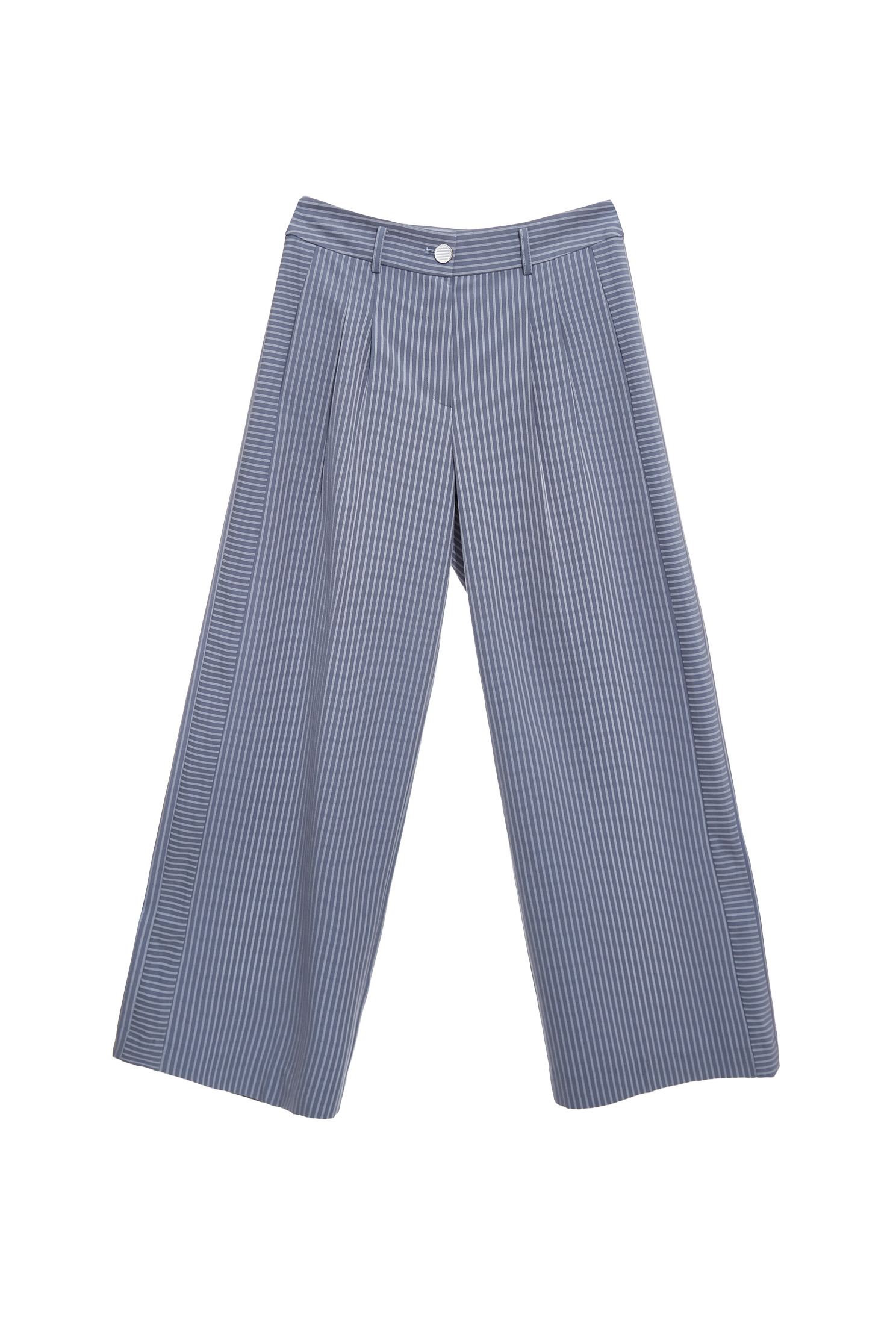 造型微光藍細條長褲造型微光藍細條上衣,上衣,寬褲,春夏穿搭,褲子