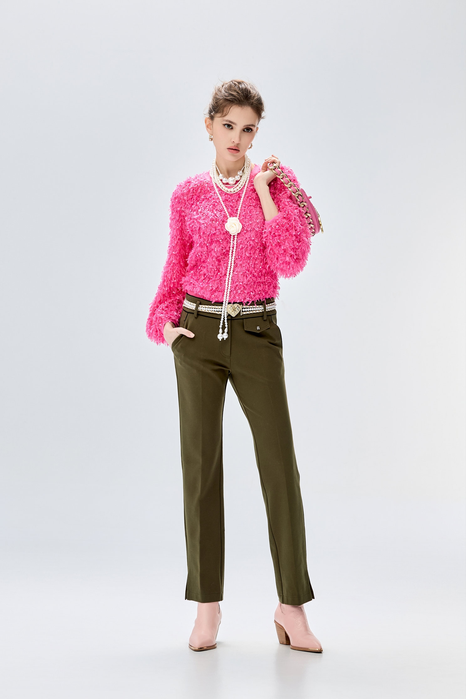 配色織帶修身直筒長褲配色織帶修身直筒長褲,喇叭褲,春夏穿搭,褲子,黑色褲子