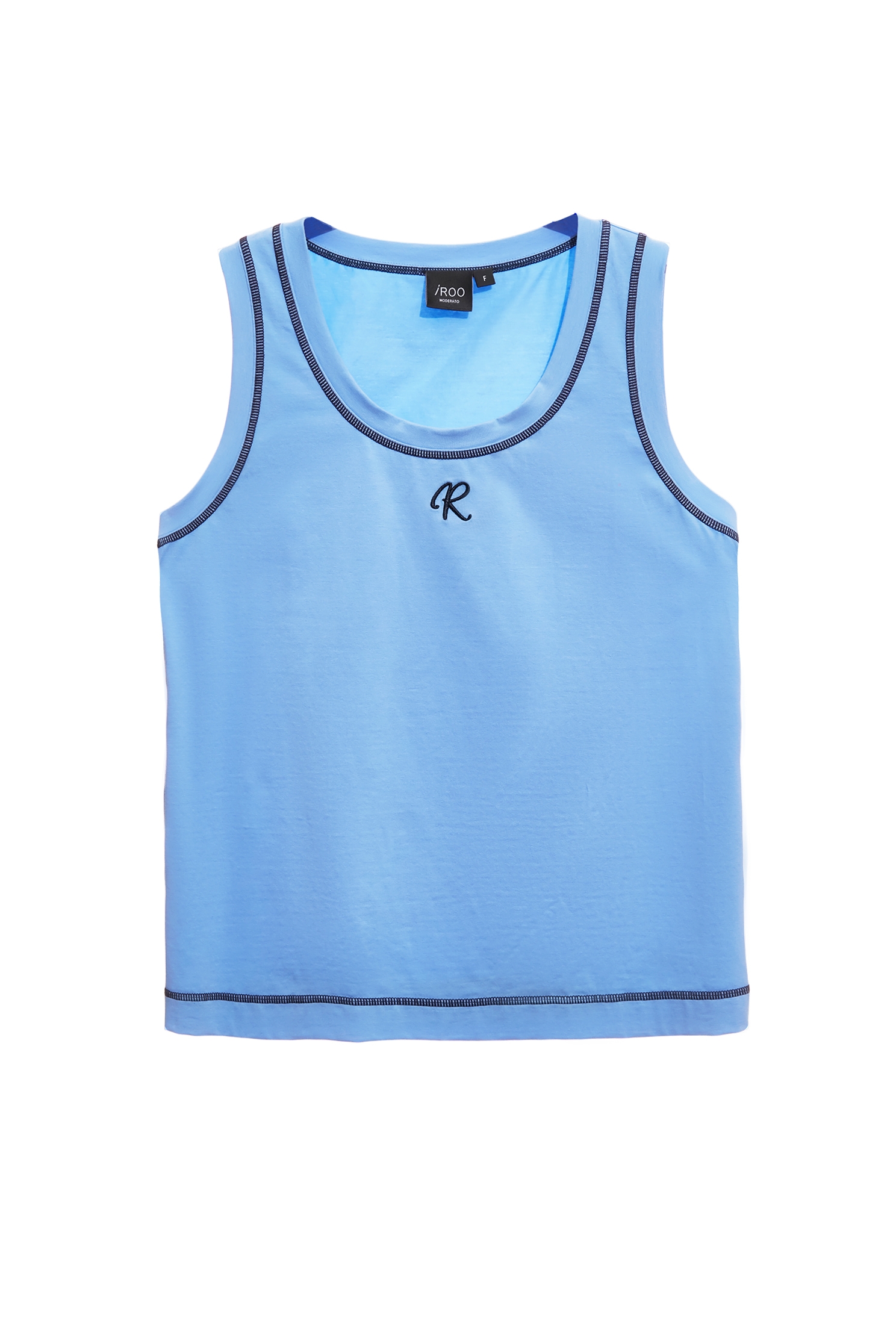 極簡合身鑲色邊T恤背心極簡合身鑲色邊T恤背心,一般背心,一般背心馬甲,刺繡,春夏穿搭,純棉,背心