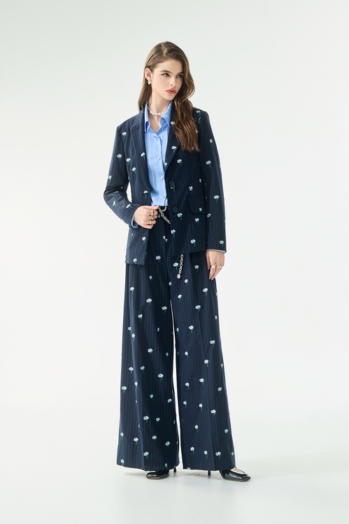 溫室花卉刺繡西裝外套,西裝外套