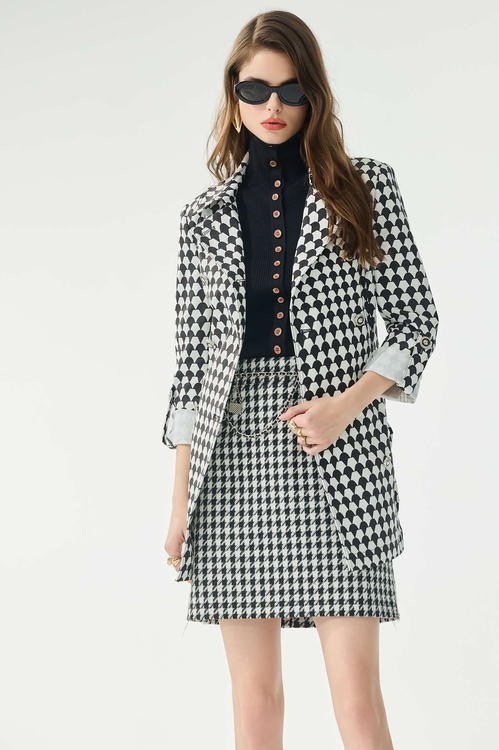 幾何鑽石花風衣外套,風衣