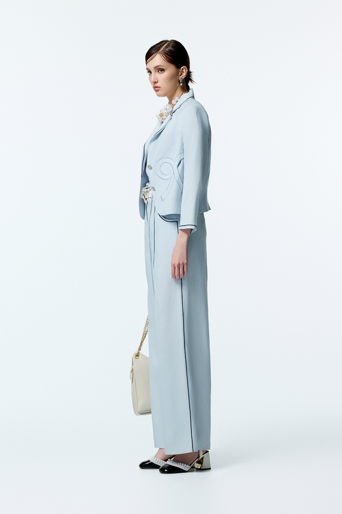 帆船藍字母刺繡西裝外套,西裝外套