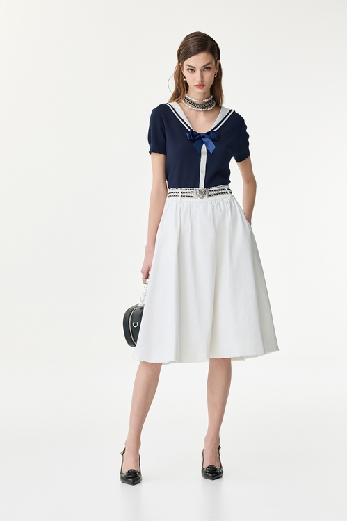 亮白色降落傘裙,網裙