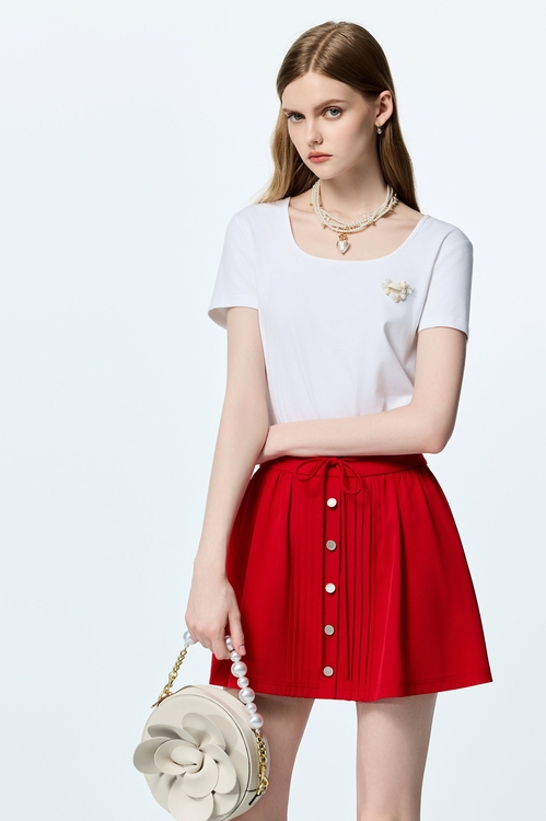 火焰色短版澎裙,短裙