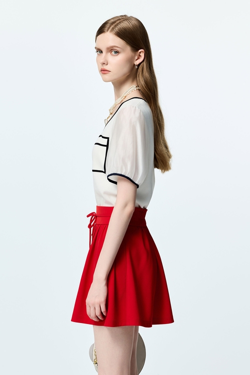 火焰色短版澎裙,短裙