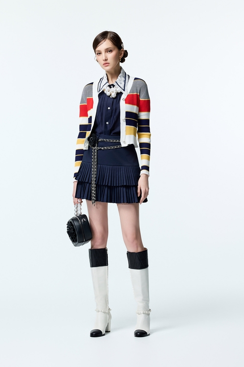 海軍藍雙百摺短裙,短裙