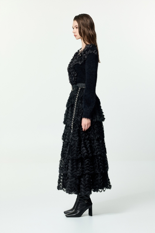 烏干波浪網紗蛋糕裙,紗裙