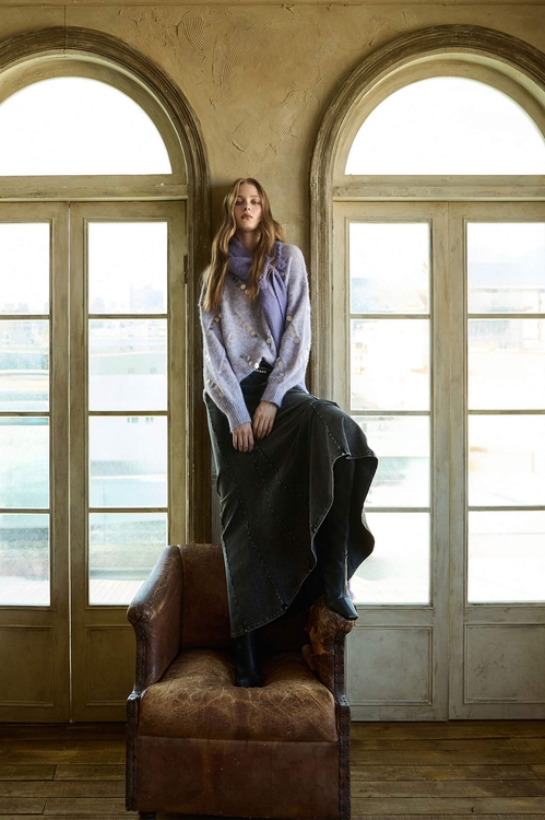 仿舊洗水魚尾長裙,牛仔裙