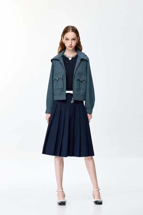 火山玻璃色百褶長裙,百摺長裙