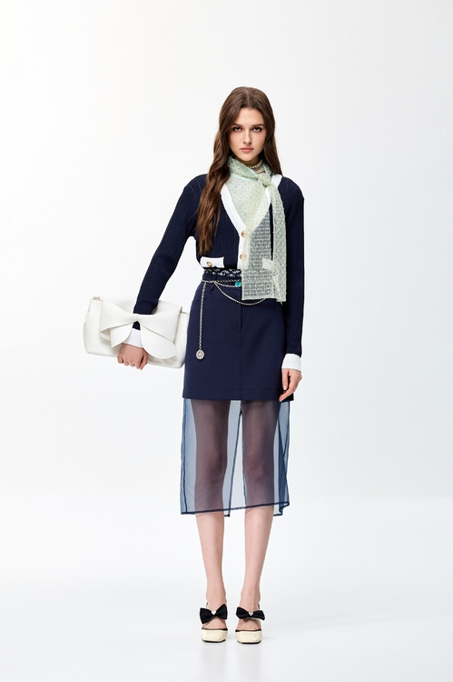 火山玻璃色兩件式短裙,窄裙