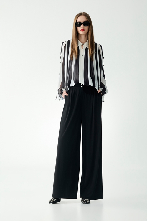 極致黑垂墜舒適大寬褲,寬褲,褲子