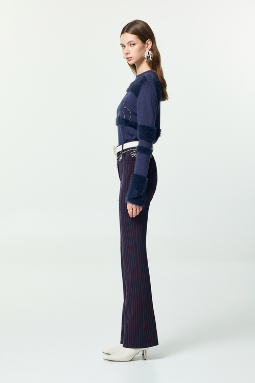 火焰色條紋喇叭長褲,喇叭褲