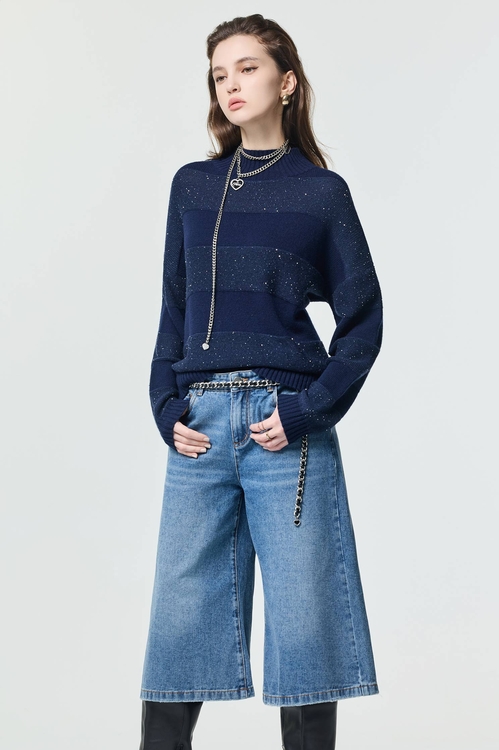 復古洗水五分牛仔褲,牛仔褲