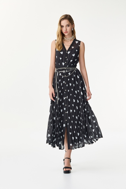 滿天心女神壓摺長洋裝,長洋裝