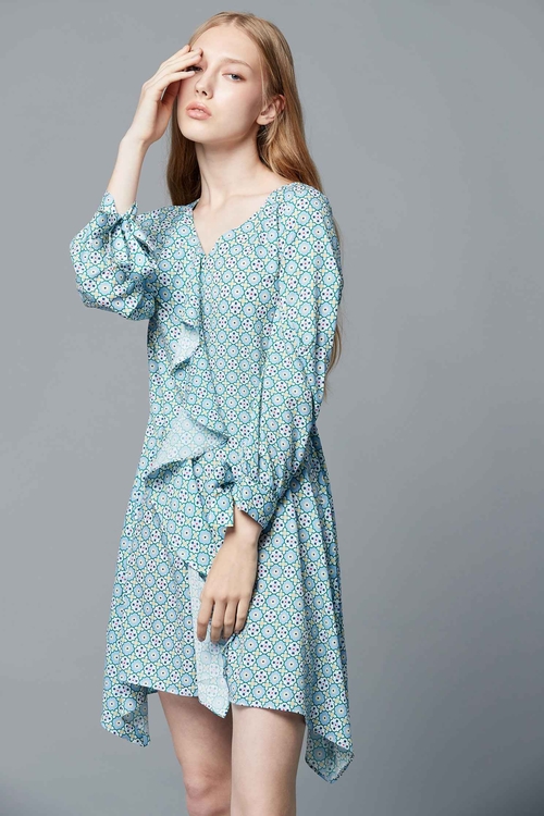 復古圓點洋裝,雪紡洋裝