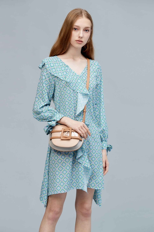 復古圓點洋裝,雪紡洋裝