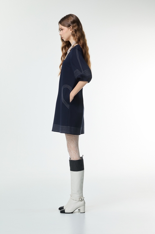 壓線愛心口袋造型洋裝,洋裝特輯