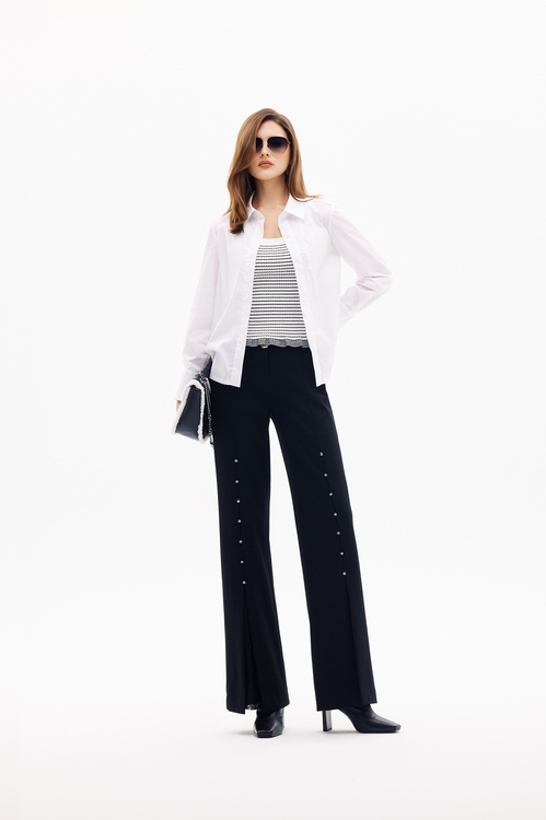 黑白細條針織小背心,條紋