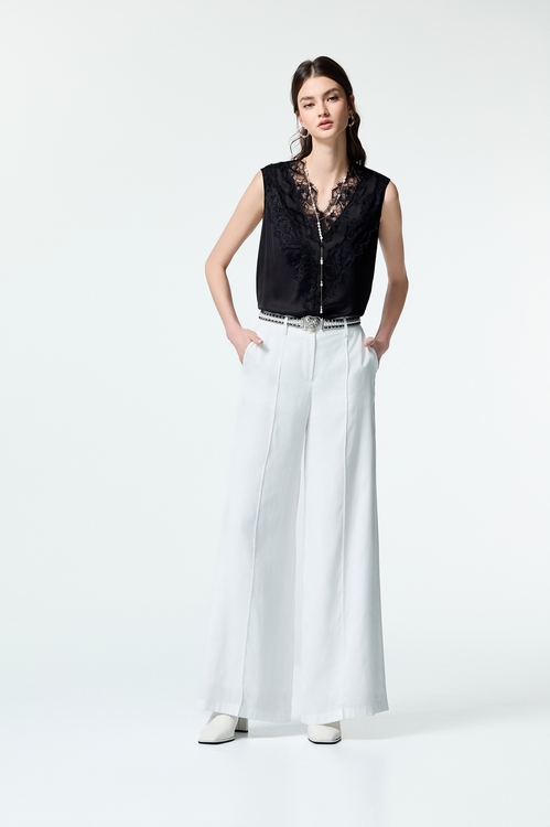 睫毛蕾絲V領沙典背心單品,V領背心