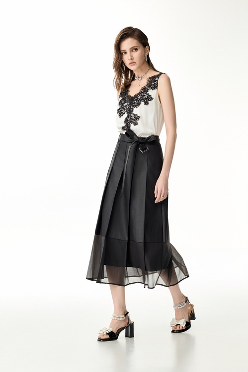 深V黑蕾絲沙典背心上衣,蕾絲上衣