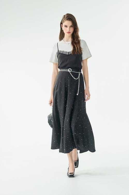 彈性紗典背心假兩件單品上衣,一般背心馬甲