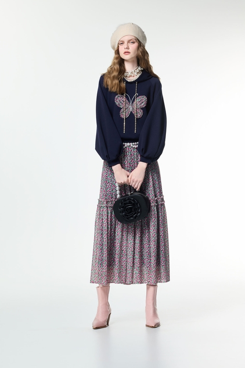 荷葉蝴蝶造型連帽上衣,帽T