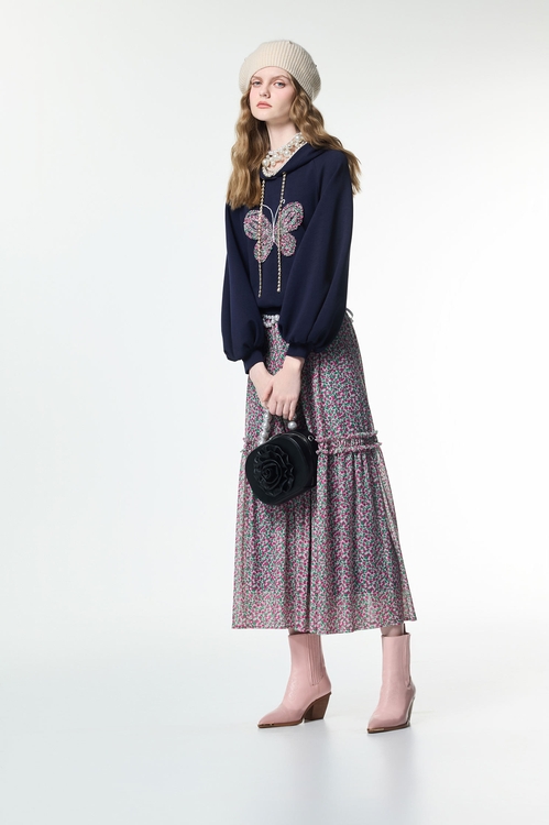 荷葉蝴蝶造型連帽上衣,帽T