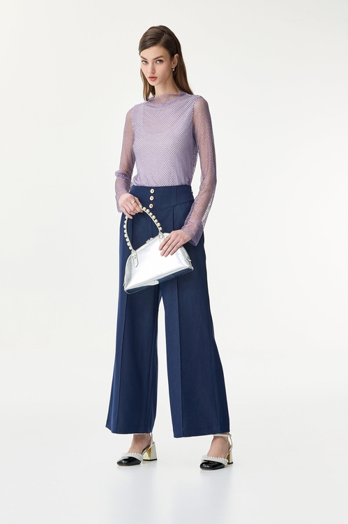 銀河丁香紫閃亮上衣,透膚上衣