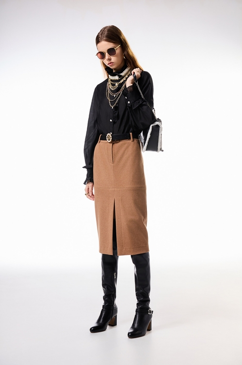 優雅珍珠領圈單品上衣,襯衫