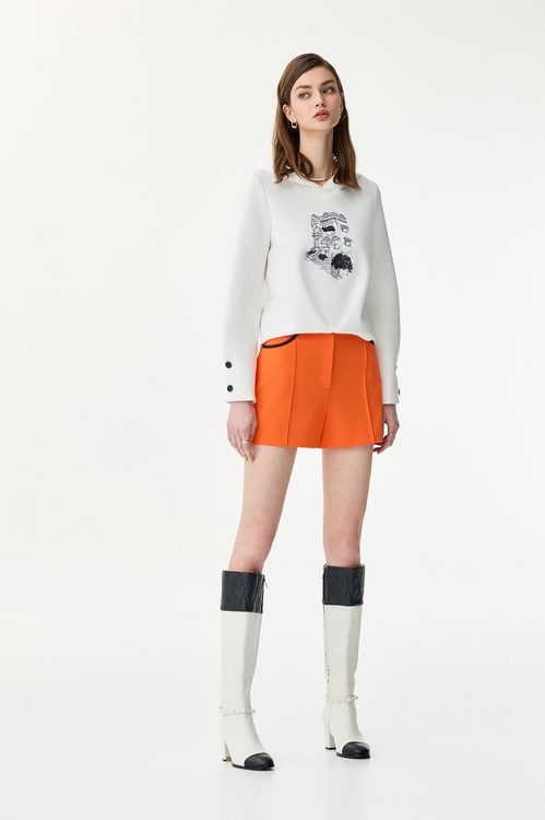 香榭街圖刺繡連帽上衣,帽T