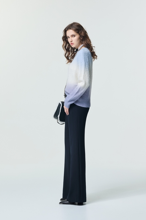 月光石藍漸層針織上衣,針織上衣