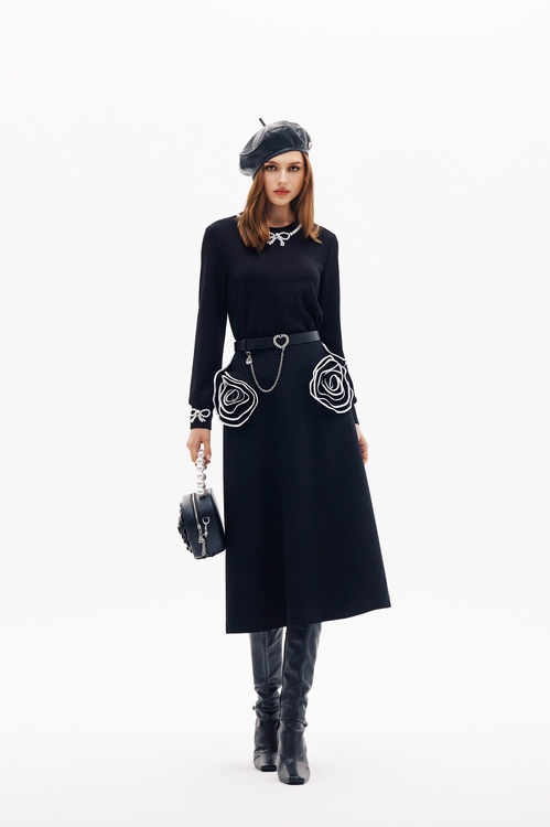 珍珠蝴蝶結縫飾單品上衣,人氣商品