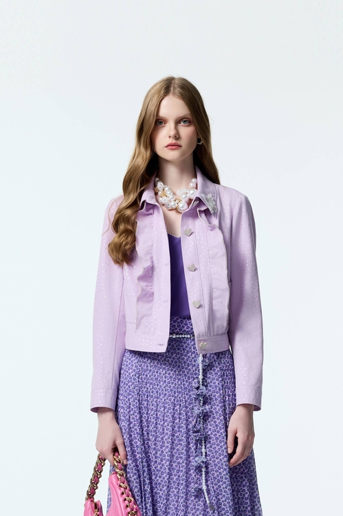 光澤感星星造型外套,牛仔外套