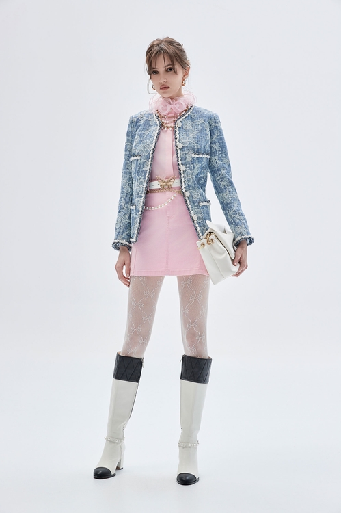 蕾絲刺繡牛仔外套,牛仔外套