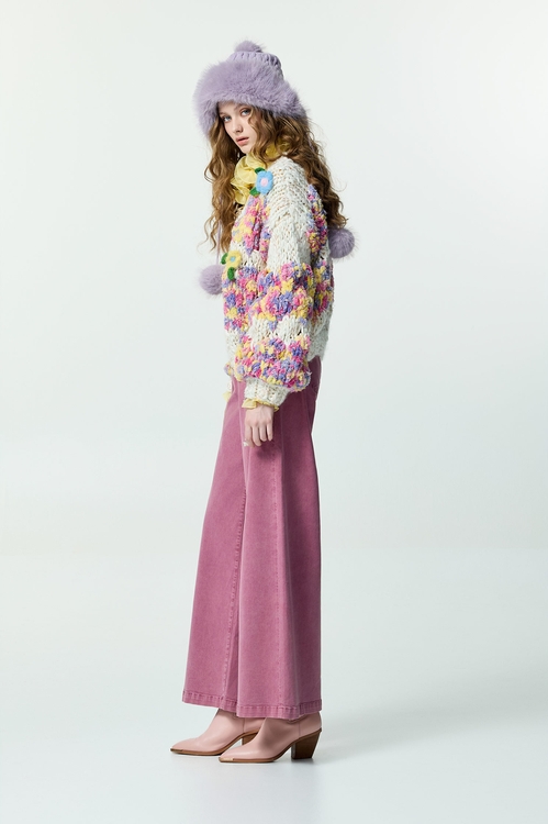 粉彩雪尼爾紗針織外套,針織外套