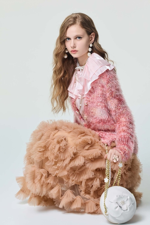 玫瑰可露麗閃光針織外套,針織外套