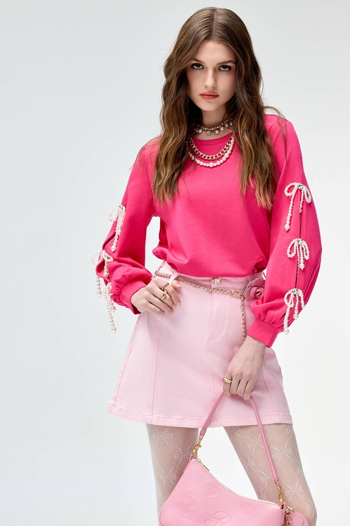 粉紅雪糕色牛仔短裙,牛仔裙