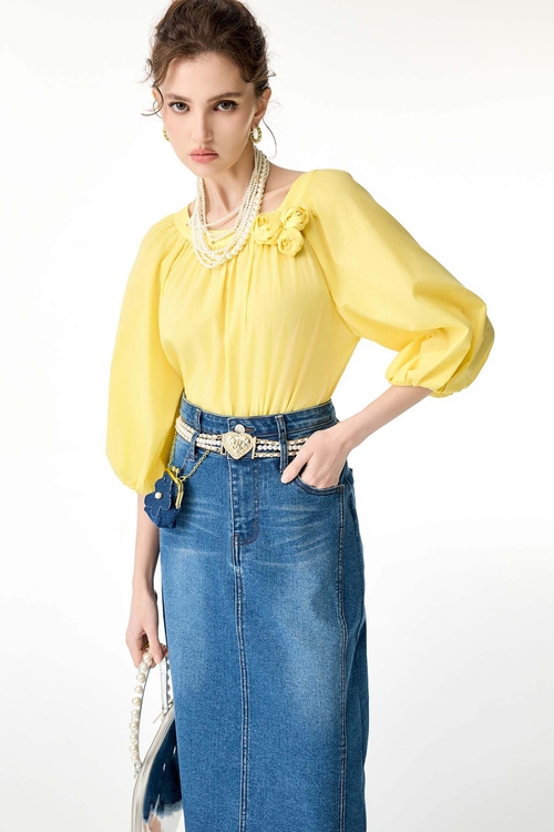 附復古錢包牛仔裙,牛仔裙